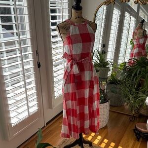 crown & ivy Red and White Checkered Midi Dress
